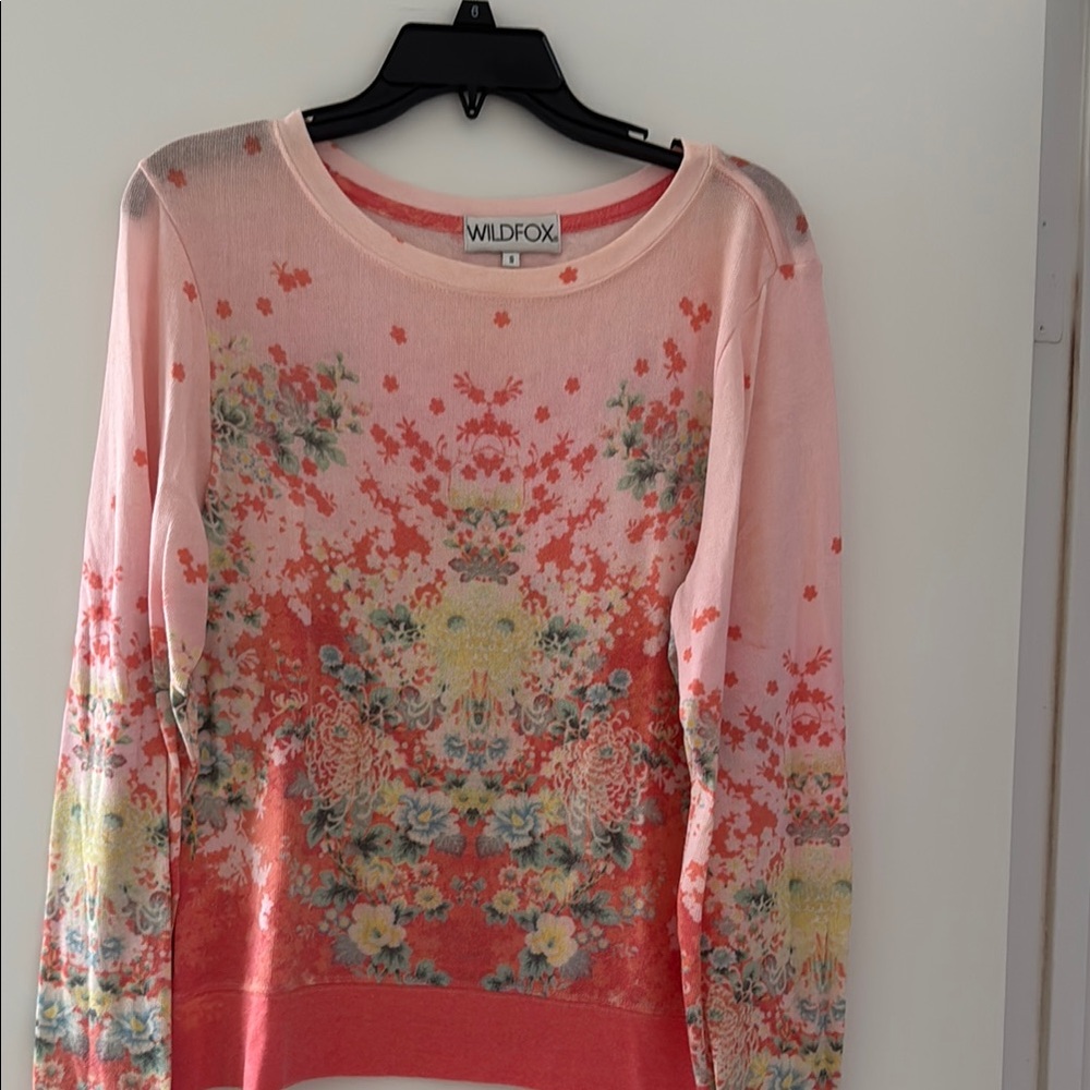 Wildfox Pink Graphic Long Sleeve Sweatshirt